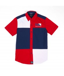 Nautica Red/Blue/White Mult-Color S/S Shirt